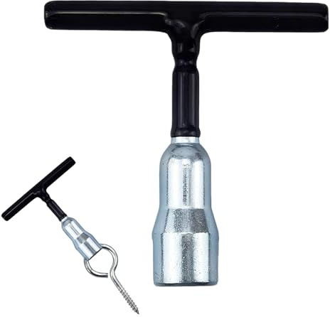 Hand Tools Nut Driver for Wing: T Handle Hook Screws Nut Slot Tools Chrome Vanadium Steel for Eye Screws Screw-in Hooks Silver