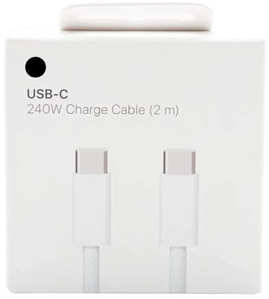 Cavo di Ricarica USB-C 240W, compatibile con iPhone 16/15/14/13/12, Samsung Galaxy S24/S23/S22/S21, Xiaomi, Pixel, Oppo, OnePlus, Realme, iPad Intrecciato, Bianco, 2 m