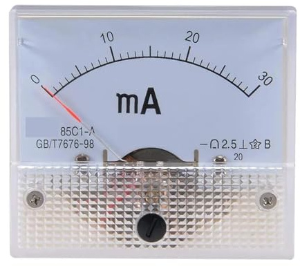 Misuratore da pannello analogico, Voltmetro amperometro analogico 85C1 for test di batterie di circuiti CC da 0-1 mA a 20 A(DC0-100mA)