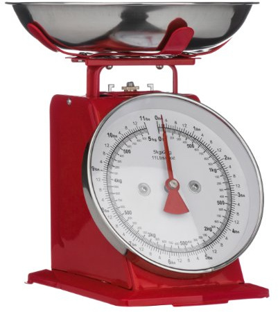 Premier Housewares Kitchen Scale Retro Style, 5 kg - Red