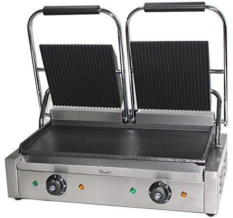Davlex double sided commercial panini press dual sandwich toaster electric twin contact grill