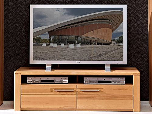 möbelando TV-Lowboard Fernsehtisch Unterschrank HiFi Rack Schrank Board Nature Plus II
