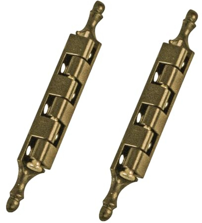 Amig - Bisagra Desmontable - Decorativa con Remate - Fabricada en Zamak - Color Cuero - Con Estilo Clásico Rústico Antiguo - Para Puertas Abatibles de Armarios y Otros Muebles - Medidas: 95 x 9 mm