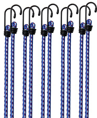 Deuba® 10x Spanngummi Set Metallhaken 30,5cm Expander Gepäckspanner Universal Gepäckgummi Spannseil