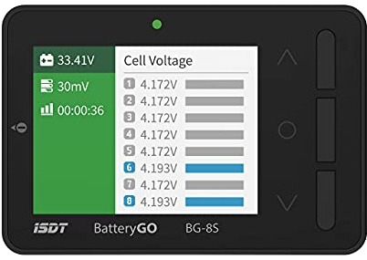 ISDT BattGo BG-8S Battery Meter,Smart LCD Display Digital Battery Capacity Checker,Battery BalanceTester for LiPo/Life/Li-ion/NiMH/Nicd