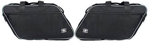 GREAT BIKERS GEAR - Gepäckträger Innentaschen für Harley Davidson Road King Classic (Schwarz) Paar