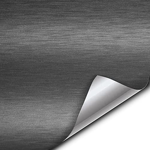 VViViD XPO Gunmetal Grey Brushed Metallic Steel 5ft Vinyl Wrap Roll with Air Release Technology (5ft x 1.5ft)