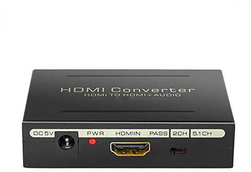 Splitter per Estrattore Audio HDMI 1080P, convertitore per Estrattore HDMI a HDMI + Toslink Ottico SPDIF + Audio Analogico Stereo RCA L/R, Uscite Analogiche Stereo Splitter Audio Video