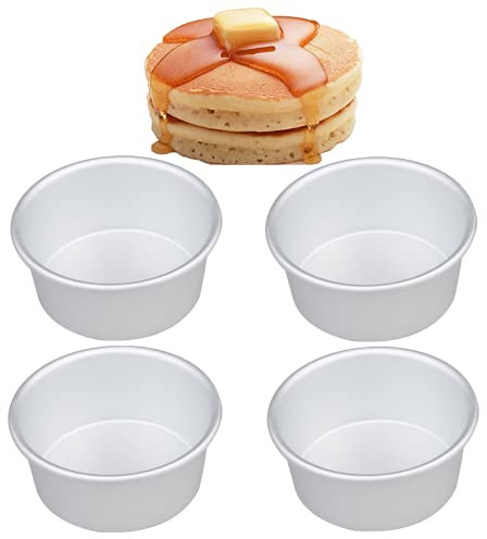 Paquete de 5 moldes para tartas de 5 pulgadas, mini moldes redondos de aluminio, utilizados para reuniones familiares para hornear mini pizza de pastel, quiche