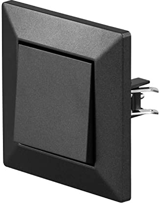 POPP® Mecanismos Interruptor Cruzamiento Empotrable SERIE ENKEL con Marco 82 * 82MM, 10A 250V IP20, con Bornas Automáticas (1, Negro-cruzados)