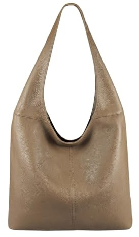 Made in Italy Damen Leder Tasche Shopper Schultertasche Umhängetasche Handtasche Beuteltasche Hobo Bag Ledertasche Nappaleder