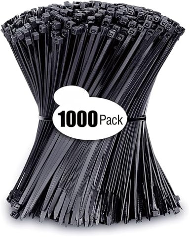PROTECTAFILE Pack of 200 Cable Ties, Plastic Nylon Zip Ties, Self Locking Tie Wraps for Home Office Garden Garage Workshop