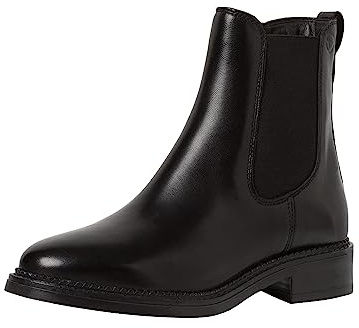 Tamaris Damen Chelsea Boots Leder Blockabsatz; BLACK/schwarz; 36 EU