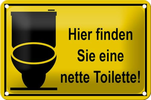 FEMER Targa in metallo con scritta in lingua tedesca Hier Finden sie Nette Toilette Deko Schild tin Sign