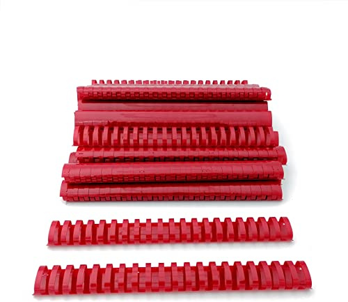 Alevar Dos en plastique spirale pour reliure, 21 anneaux de diamètre 32 mm, format A4, capacité de 241 à 280 feuilles, couleur rouge, lot de 50 pièces