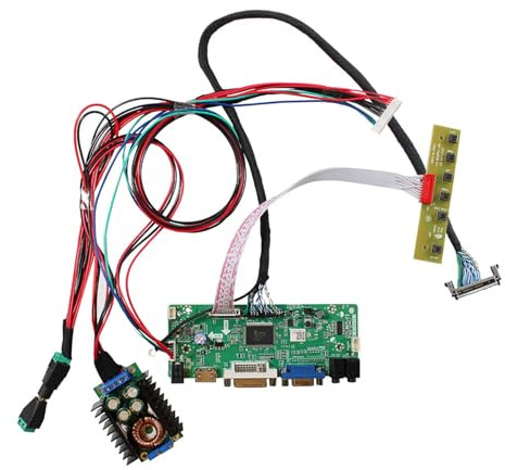 VSDISPLAY H/D VGA DVI Audio LVDs Controller Board for P320HVN01.1 32 inch | 1920x1080 IPS 51pins WLED LCD Screen,with 24V to12V DC Power Converter Board