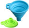 KINDOYO 2 Pezzi Imbuto Pieghevole - Imbuto Cucina Imbuto Pieghevole in Silicone Imbuto con Gancio Gadget da Cucina Portatili per Trasferimento Liquidi(Blu + Verde)