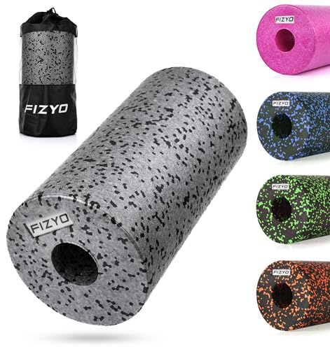 FIZYO Rouleau de Fascia en Mousse EPP – Foam Roller pour Fitness, Yoga et Rééducation, Rouleau d’Automassage Dos & Colonne Vertébrale – Dureté Moyenne – 30×15 cm (Argent)