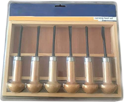 Set di scalpelli per Intaglio del Legno, 6 Pezzi di Utensili affilati Scalpello per Intaglio a Mano Cucchiaio da Intaglio Set di Ciotole Strumenti Fai-da-Te per Il Taglio del Legno al tornio