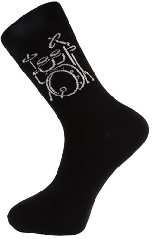 Musikboutique Musik-Socken mit eingewebtem Schlagzeug, 1 Paar