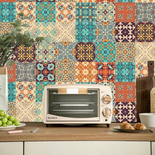 15 cm x 15 cm Badezimmer Bohemia 20 Stück Küchenfliesenaufkleber for Badezimmer for Aufkleben an Wandfliesen Backsplash for die Küche (Size : 20x20cm)