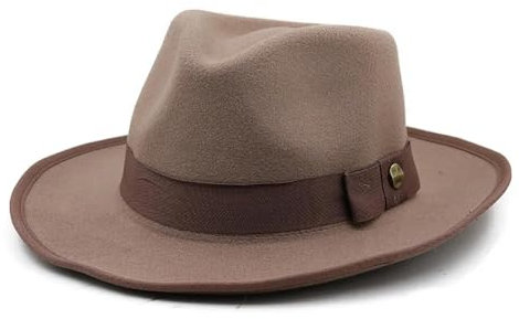 WOYUANSHA Cowboyhüte Herren Trendy Zylinder Klassischer Gentleman Retro Damen Fedora Hut Vintage Elegante Jazz Caps 56-58Cm 06