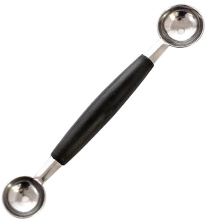 Cuchara Para Helado - Cuchara Para Frutas, Cuchara Hueca De Doble Cara | Cortador De Bolas De Melón, Herramienta Para Frutas De Acero Inoxidable, Cuchara Para Bolas De Frutas Con Doble Cabezal, Cortad