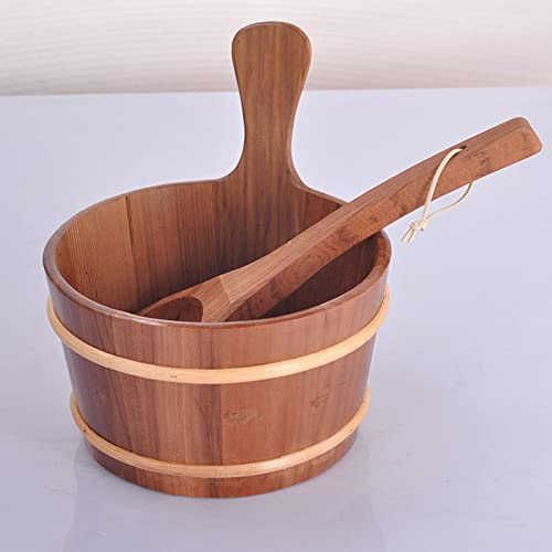 Saunakübel Set aus Zedernholz mit Saunakelle und Zubehör Premium Sauna Essentials
