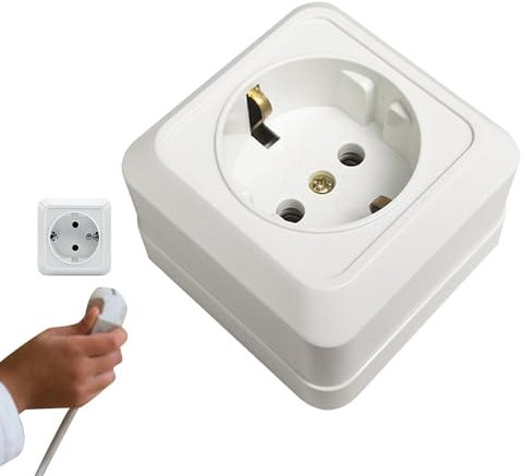 Adattatore per presa UE, presa elettrica standard tedesca UE | da viaggio tedesca CA 250 V per l'Europa | da viaggio francese impermeabile professionale in rame 16A