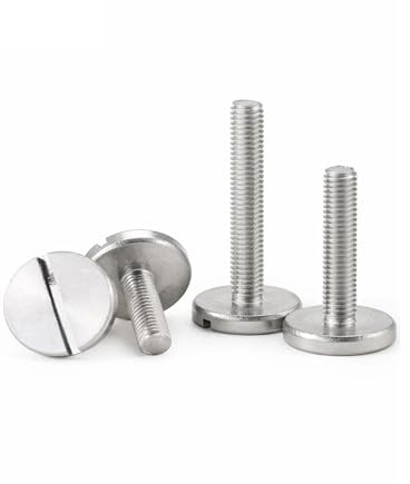 KSeSii M2.5 M2 M3 M4 M5 M6 304 Vite a Testa Piatta Extra Large con Intaglio a Una Parola Bullone a Testa Tonda Piatta(14mm,M3-5Pcs)