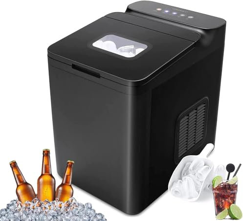 Macchina per il ghiaccio da banco con paletta per ghiaccio Macchina per il ghiaccio a proiettile Macchina per il ghiaccio automatica compatta Funzionamento con un clic, per cucina, ufficio Macchina