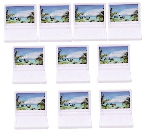 SUPVOX 10pcs Mini Laptop Models Doll House Ornament Creative Decorative Miniature Computer Tools for Diy Projects Home Decor
