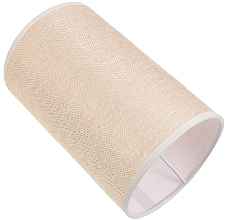 DIYEAH 1pezzi Paralume in Tessuto Cilindrico Retro Protezione Luce Resistente e Decorativa Per Abat Jour Camera Letto Contemporanea Facile Installazione Design Semplice Elegante in Beige