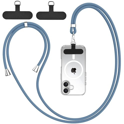Wanme Cavo telefonico portatile con 2 (Blu Grigio)