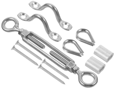 Amosfun Stainless Steel Turnbuckle Wire Tensioner Cable Strainer with Round Eyes for Secure Hook and Jaw Connections Corrosion Resistant for Outdoor Use