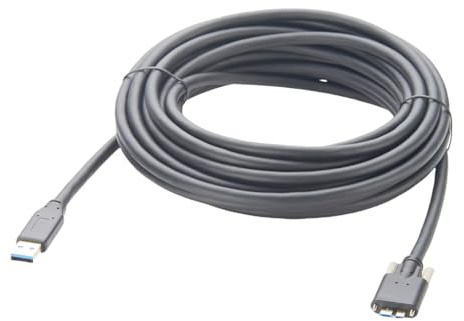 Screw Panel Mount Active USB 3.0 A Male to Micro USB Male Extension Cable USB A to Micro USB Repeater Cord with 2 Chipset Signal Amplifier For Industrial Camera Machine Vision Hard Driver (7M/23FT)