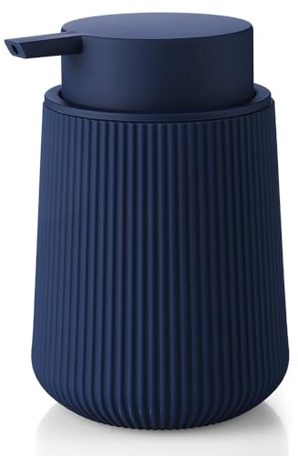 YAUKPH Striped Liquid Hand Soap Dispenser Navy Blue | with Leak-Proof Pump for Bathroom and Kitchen Countertop 11oz