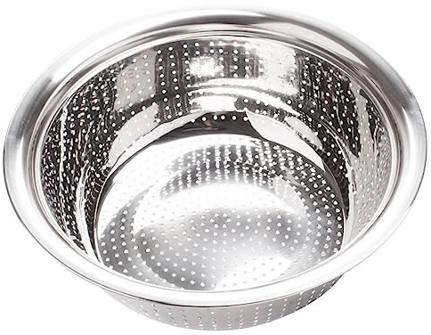 FUNNETOYU Bacinella Per Lavaggio Verdure e Riso in Acciaio Resistente Spessa 24 Cm, Colino Compatto Per Cucina Domestica, Filtro Per Frutta e Alimenti