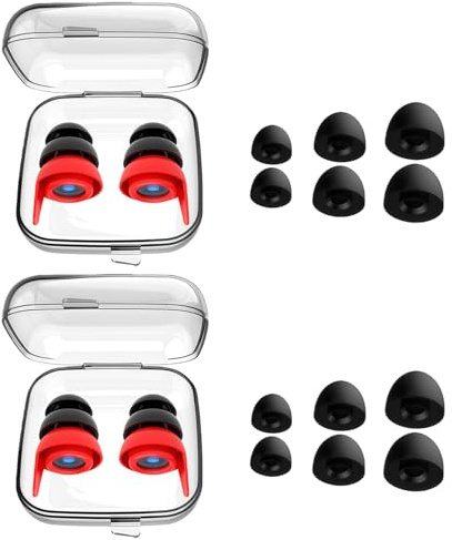 JXAXD 2 Paar Senso Plugs Ohrstöpsel, Senso Plugs 2.0 Ohrstöpsels, Sensoplugs Kinder Erwachsener, Sensoplugs Ohrstöpsel für Adhs und 4 Größen in XS/S/M/L, Rot
