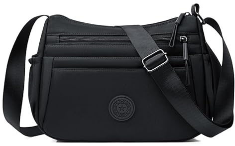 Kaiyzo Borsa Tracolla Donna Nylon Borsa a Spalla con Tracolla Regolabile Impermeabile Multitasche Grande Messaggero Borse per Lavorare Scuola Shopping Viaggio Sportiva