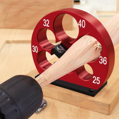 CashMuch Dowel Maker Jig, tassello regolabile con fori da 8-20 mm e 25-40 mm per aste rotonde in legno, realizzato in lega di alluminio CNC