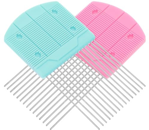 COHEALI Peines para Quilling Artesanal 2 Piezas (rosa y Azul) Herramienta de Tejido y Manualidades de Papel para Proyectos DIY de Filigrana y Suministros Creativos