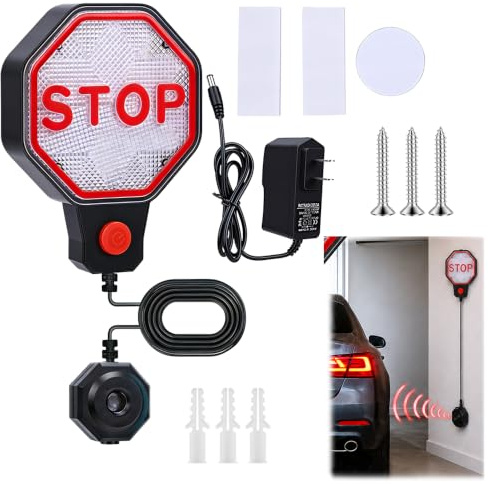 Sensore di Parcheggio a Ultrasuoni, Sensori Parcheggio Auto con Display a LED, indicatore Acustico, Regolazione Automatica Della Distanza per Ausilio al Parcheggio del Garage di Casa