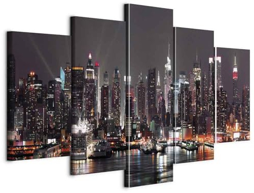 Cuadros B&D XXL - Cuadro en Lienzo 200x100 cm 5 piezas - Impresión en material tejido no tejido cuadros decoracion salon modernos lienzos decorativos dormitorios - 9020106