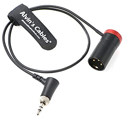 Low-Profile-Audiokabel für Sennheiser-EK-2000 XLR 3-poliger Stecker auf Verriegelung, 3,5 mm-TRS rechtwinkliges symmetrisches Kabel für Sound Devices 633 688 Zaxcom Zoom Alvin's Cables Rot