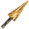 4mm to 20mm Spiral Flute Step Drill Bit, High Speed Steel Titanium Coated, Metric Hex Shank, HSS Tool For DIY Plastic Wood Steel Metal Aluminum Copper. Cone Cutter Hole Cutter Drill Bit