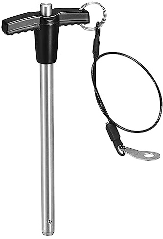 QUARKZMAN T Griff Kugelsperrbolzen 1 Stück 8mm Pin Durchm. 100mm Verwendung Länge T Griff Sicherungsstifte Edelstahl Druckschalter Schnellverschluss Stift mit Schlüsselband Kabel