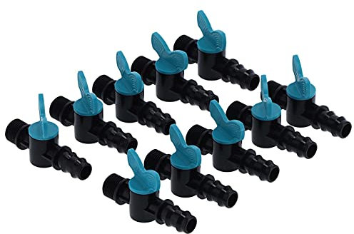 NDNCZDHC 50-teiliges Tropfbewässerungsventil, 1/2-Zoll-Außengewinde-Umschaltventil Für 25-mm-Rohr, Absperrventil Mit Widerhaken Für Gartensprinklersysteme