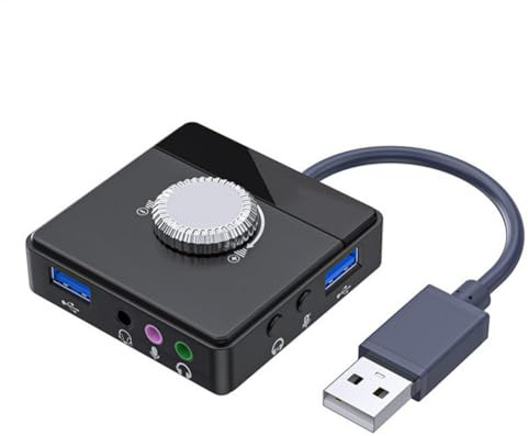 iFutniew USB Scheda Audio Esterna 3.5mm Jack Volume Regolabile Tablet Computer Microfono Telefono Stereo Esterno Audio Adattatore Computer Ricambi