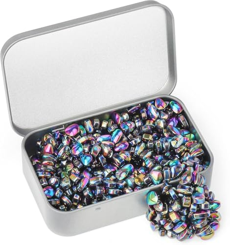 Wozne 300g Magnetsteine Stresskiller Magnete Lila+Grün, Crack Magnete Kleine Magnetic Stones Fidget Adhs Spielzeug, Anti Stress Zeitvertreib Geschenkidee ASMR Büro Gadget